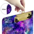 thumbnail image 3 of FMSHPON Galaxy Purple Starry Sky Clipboard Hardboard Wood Nursing Clip Board and Pull for Standard A4 Letter 13x9 inches, 3 of 7