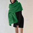 thumbnail image 4 of Fgnfyis Ladies Fashion Casual One Large Pocket Lamb Wool Warm Shawl Scarf for Outdoor and Home Use Versatile Green, 4 of 7