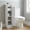 Cloud White, variant on LEDREM Slim Storage Cabinet with Reversible Doors, Narrow Corner Floor Cabinet, Small Farmhouse Organizer, Adjustable Shelves, Cloud White