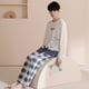 thumbnail image 2 of Pantalones de manga larga para hombre, pijamas de algodón, ropa de hogar, primavera y otoño, 2 of 6