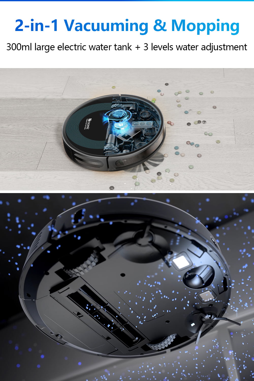 Proscenic 850T Wi-Fi Connected Robot Vacuum Cleaner with Gyro