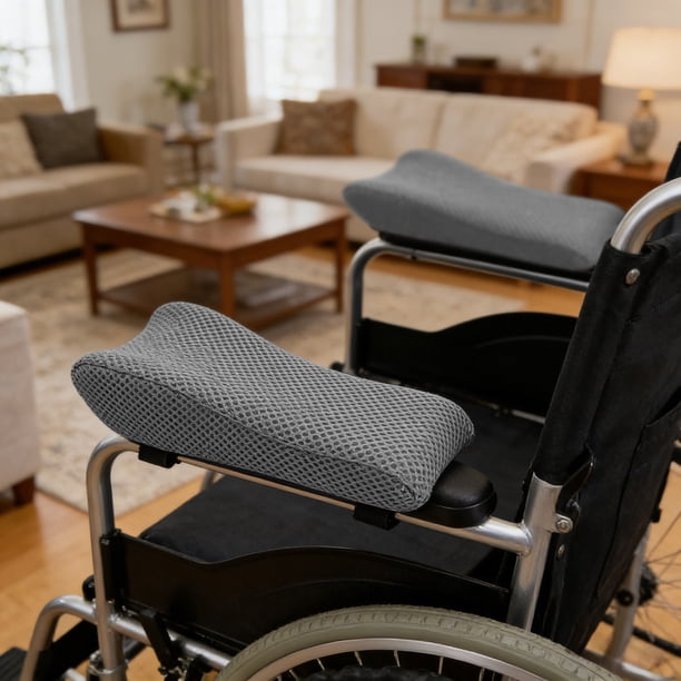 Almohadillas de Espuma Qazbgdl para Reposabrazos de Silla de Ruedas | Cojín para Reposabrazos de Oficina y Gaming | Soporte Grueso para Codos y Antebrazos | Negro o Gris | Paquete de 1