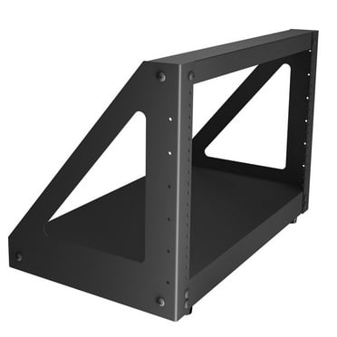NavePoint 6U 2 Post Server Rack for 19 Inch Equipment, Freestanding Desktop Rack for AV, Networking, Data & IT Devices, Heavy Duty 2-Post Rack 6U 330lbs Weight Capacity, Black