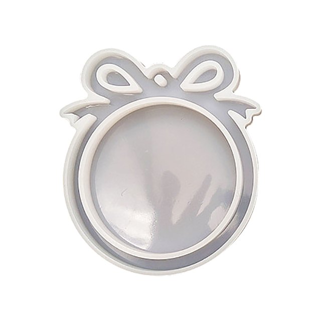 Molde de silicona para adornos navideños, para mesa, llavero, decoración colgante, molde de fundición de resina, forma de bola navideña