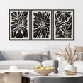 thumbnail image 4 of IDEA4WALL Framed Canvas Print Wall Art Set Botanical Silhouette Monochrome Black and White Floral Modern Art Decorative Vintage Floral Prints for Living Room, Bedroom, Office - Black 24"x36"x3, 4 of 5