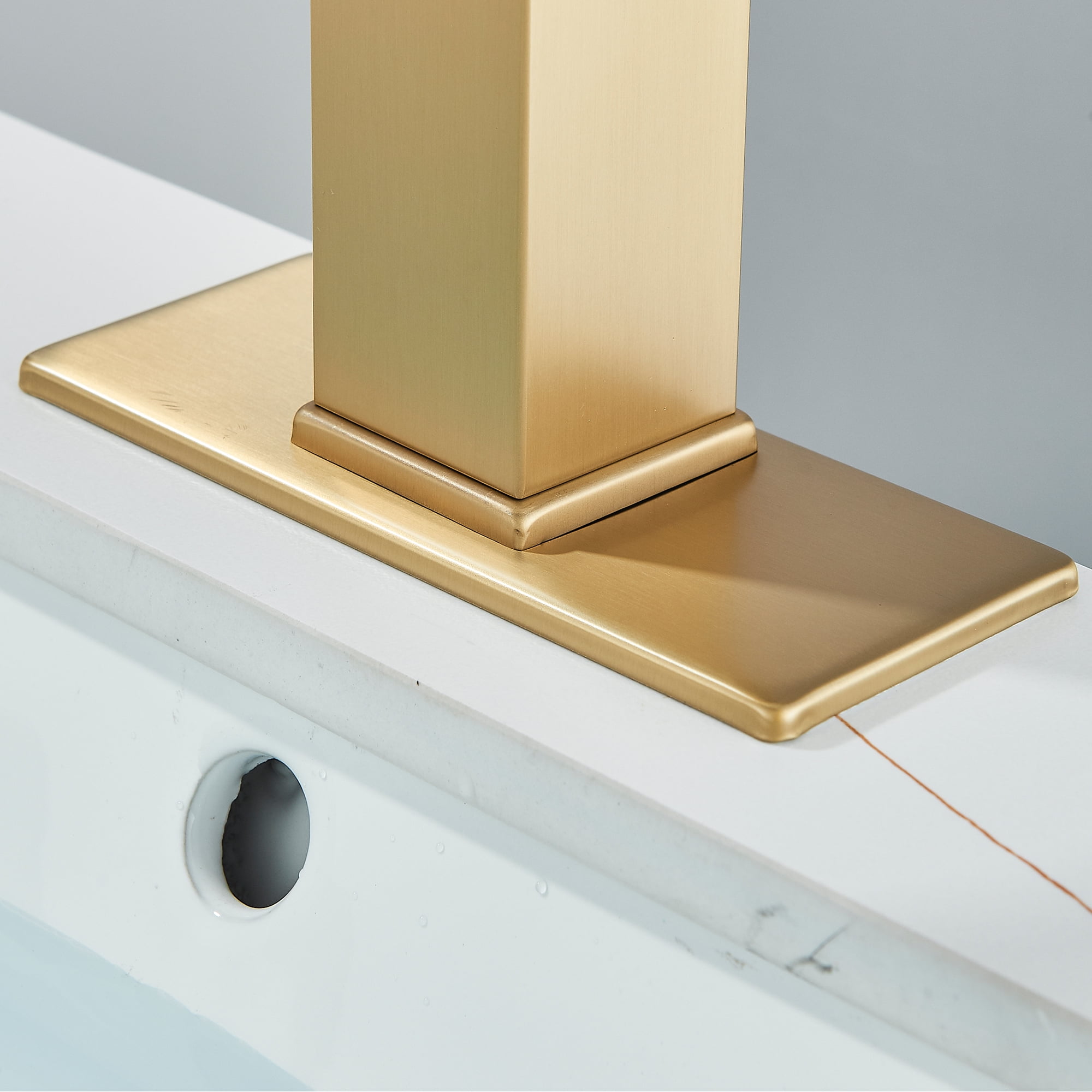 Zovajonia Gold Basin Mixer Tap Single Lever Handle Faucet Waterfall Bathroom Sink Counter Taps