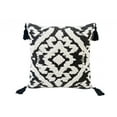 thumbnail image 2 of 17" X 17" Black and White Textural Geometric Throw Pillow With Tassels, 2 of 5