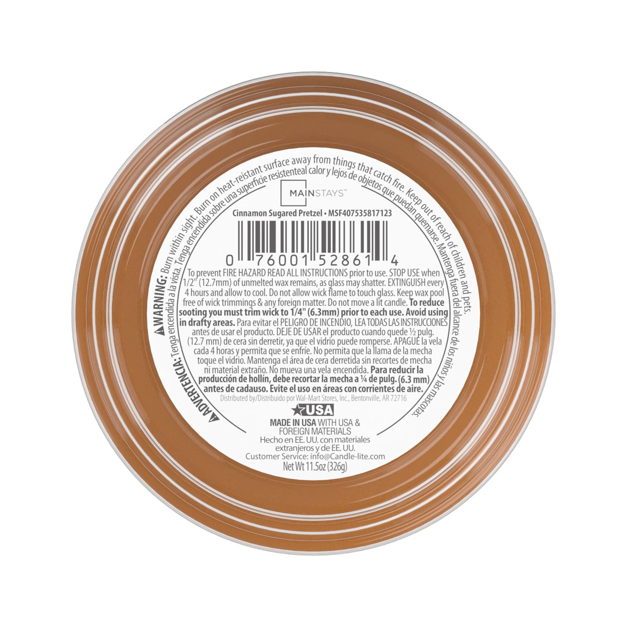 Mainstays Cinnamon Sugared Pretzel 3-Wick Scented Glass Jar Candle, 11.5 oz