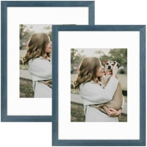 Golden State Art 12x16 Picture Frame Matted to 8.5x11 Gallery Wall Display, Blue, 2 Pack