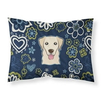 Carolines Treasures BB5103PILLOWCASE Blue Flowers Golden Retriever Fabric Standard Pillowcase Standard multicolor