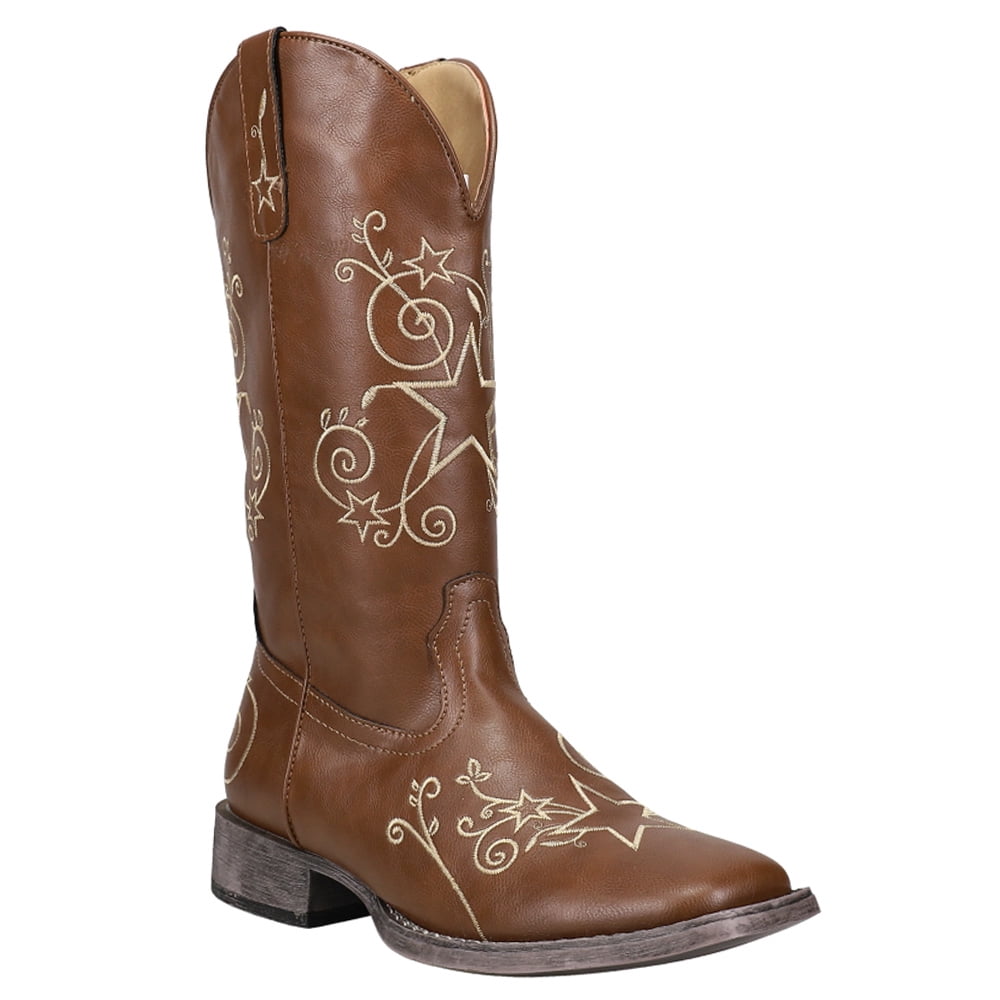 ま*】様 DIANTE SQUARE TOE MIDDLE BOOTS Roper Womens Aster Embroidered Square Toe Cowboy Mid Calf Boots