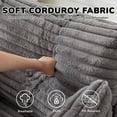 thumbnail image 5 of FFH 55" Corduroy Swivel Chair, Round Lounge Chair Accent Chair, Gray, 5 of 13