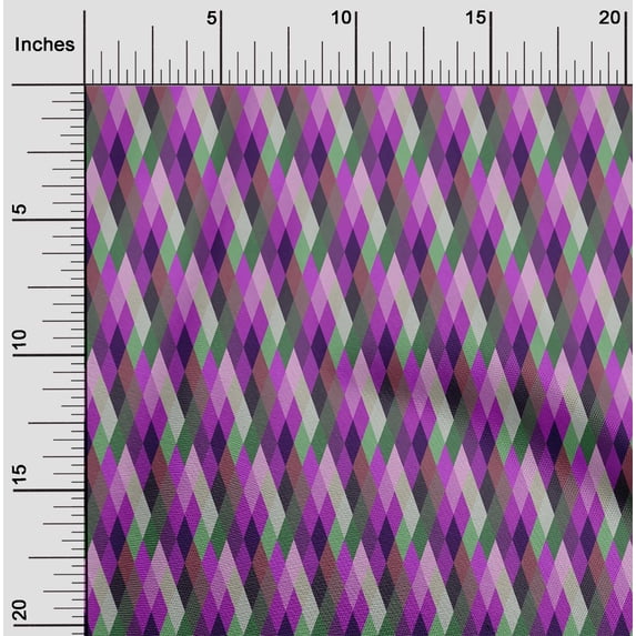 oneOone Cotton Poplin Purple Fabric Argyle Check Sewing Craft Projects Fabric Prints By Yard 42 Inch Wide