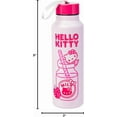 thumbnail image 4 of Silver Buffalo Hello Kitty Kawaii Strawberry Milk Pink Stainless Steel Water Bottle with Strap, 27 Ounces, 4 of 8