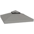 thumbnail image 1 of 10' x 10' Double Tier Gazebo Replacement Canopy Cover, UPF30+, Grey, 1 of 10