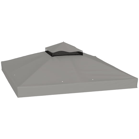 10' x 10' Double Tier Gazebo Replacement Canopy Cover, UPF30+, Grey