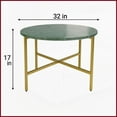 thumbnail image 5 of Green Marble Nesting Coffee Table with Golden Metal Frame - Easy-Clean, Durable for Living Room, Bedroom & Office, 5 of 5