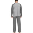 thumbnail image 6 of MINTREUS Men's Pajama Set Lightweight Sleepwear Long Sleeve Shirts and Bottoms Soft Comfy Pjs with Pockets, 6 of 6