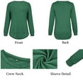 thumbnail image 4 of SWQZVT Women Long Sleeve Crew-Neck Top Casual Fall Loose Fit Blouse Fashion Tunic Tshirts for Ladies Size S-2XL, 4 of 6