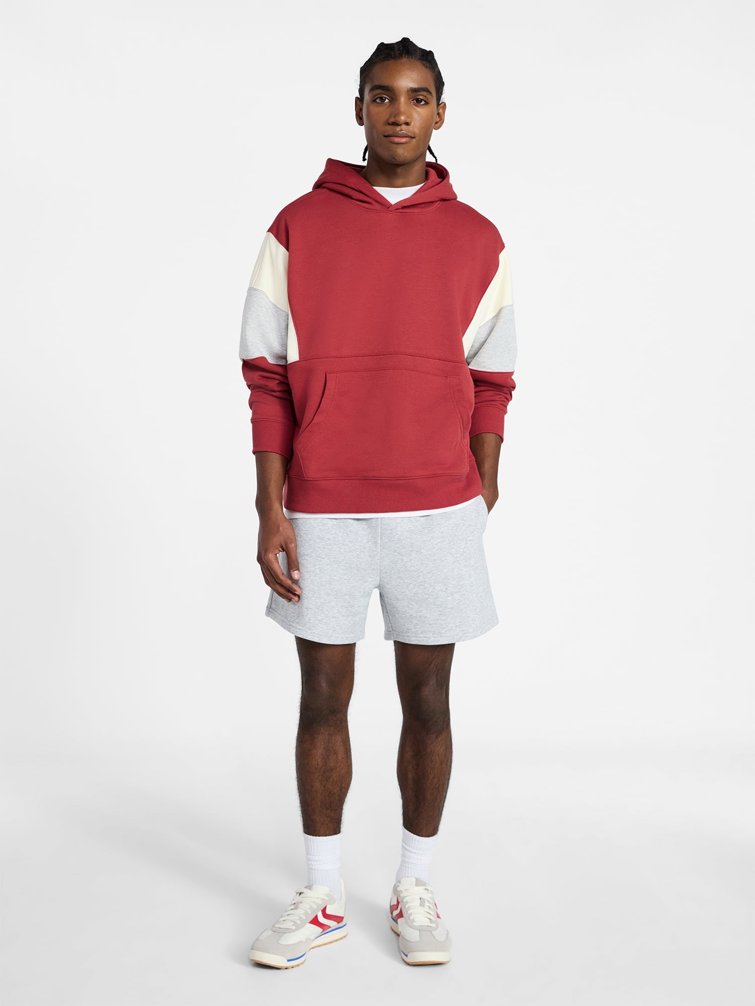 No Boundaries Colorblock Fleece Hoodie, Men's XS-5XL