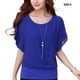thumbnail image 5 of Camisa de gasa Sonducket de Manga corta con cuello para mujer Azul oscuro S, 5 of 6