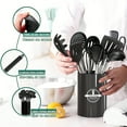 thumbnail image 2 of 43pcs Premium Silicone Kitchen Utensil Set with Stainless Steel Handles - Includes Cooking Turner, Spatula, Whisk, Tongs & More - Essential Chef Tools in Black Storage Bucket for Easy Access & Organiz, 2 of 9