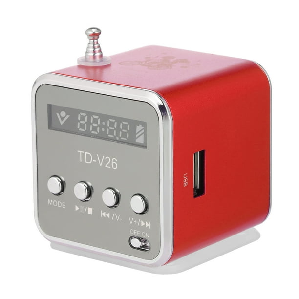 Mini altavoz con cable de 3,5 mm Reproductor de MP3 portátil Radio FM Música