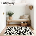 thumbnail image 3 of ODIKA 8'x10' Machine Washable Non-Slip Area Rug, Spotted Cowhide with Natural Hide Design High Traffic Rug with Pad, Black, 507986, 3 of 8