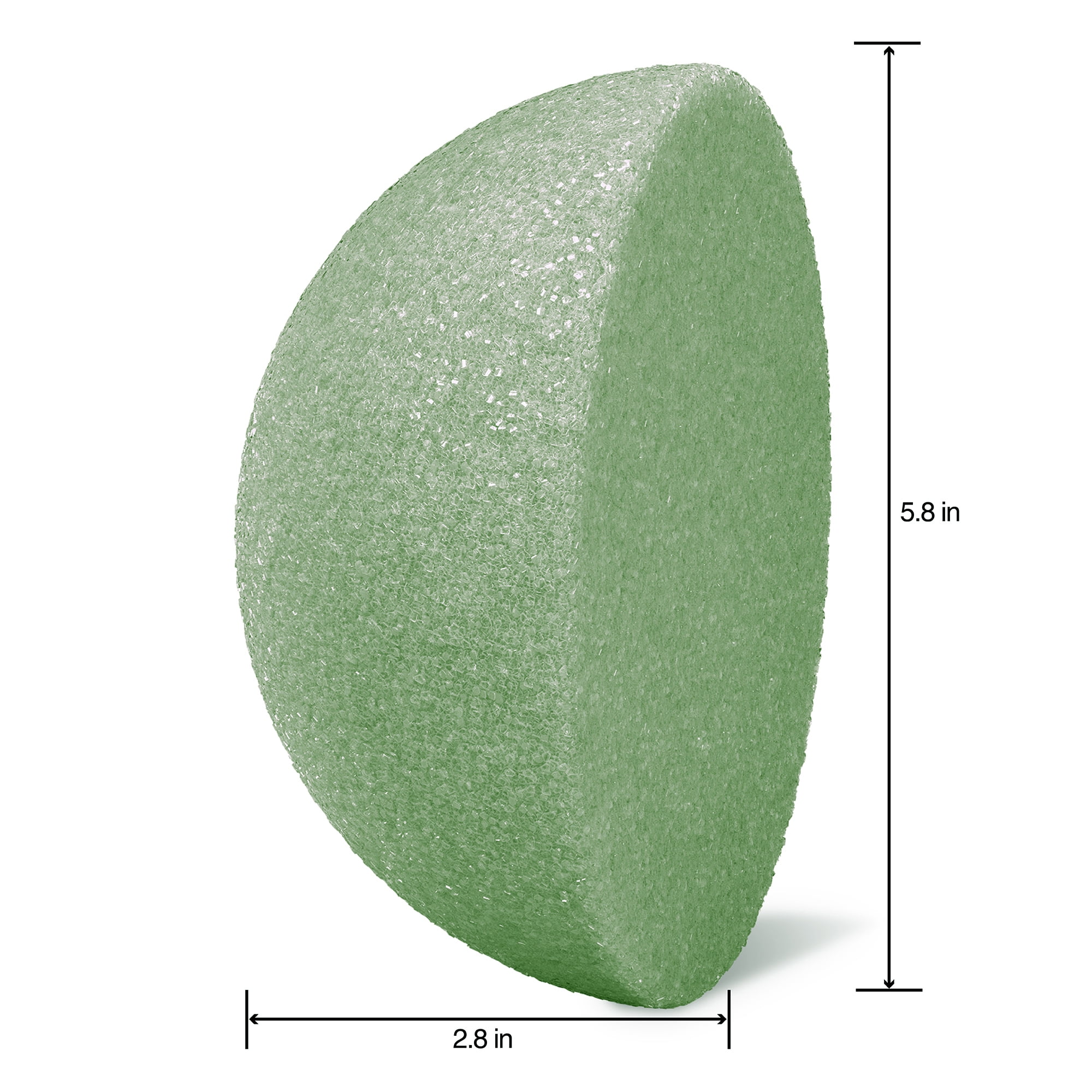 FloraCraft FloraFōM Half Ball, 2.8 in x 5.8 in, Green, 1 Piece – Floral Arranging Base