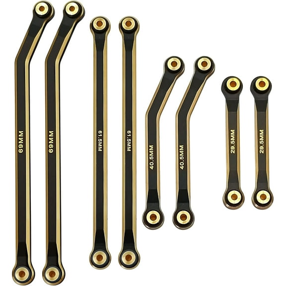 8pcs Aluminum Linkage Rod Arm Set High Clearance Suspension Links for 1/24 Axial Scx24-90081 Deadbolt AXI00004 RC Crawler Car (Black)