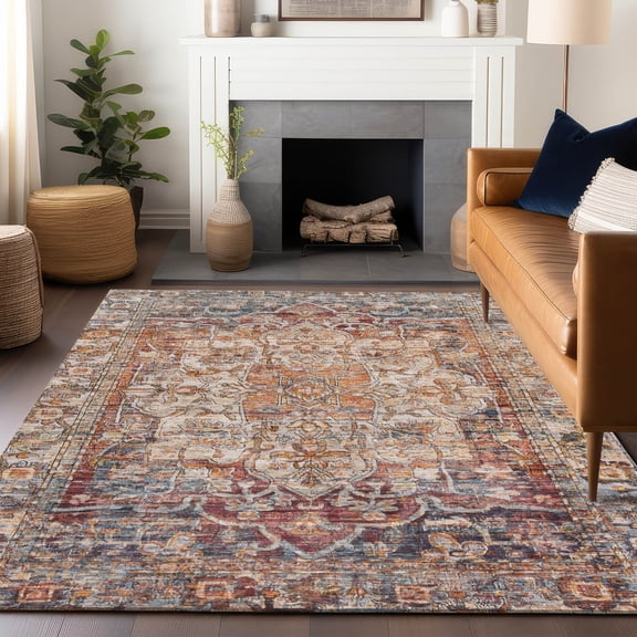 Addison Rugs Chantille Indoor/Outdoor Traditional Global Copper Machine Washable Rectangle Rug, 10' x 14'