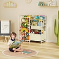 thumbnail image 5 of Kids Bookshelf and Toy Storage, 3 Tier Kids Book Shelf for Kid Rooms with Stuffed Animal Storage, Toy Storage Organizer, Stuffed Animals Zoo Storage Cage for Bedroom, Nursery, Playroom, 5 of 13