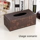 thumbnail image 4 of Funda rectangular de piel sintética para caja de pañuelos, soporte multifuncional para caja de pañuelos, organizador de pañuelos decorativo para el hogar/oficina/restaurante, 4 of 5