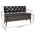 thumbnail image 4 of vidaXL Storage Bench with Backrest 110 cm Black Faux Leather, 4 of 5