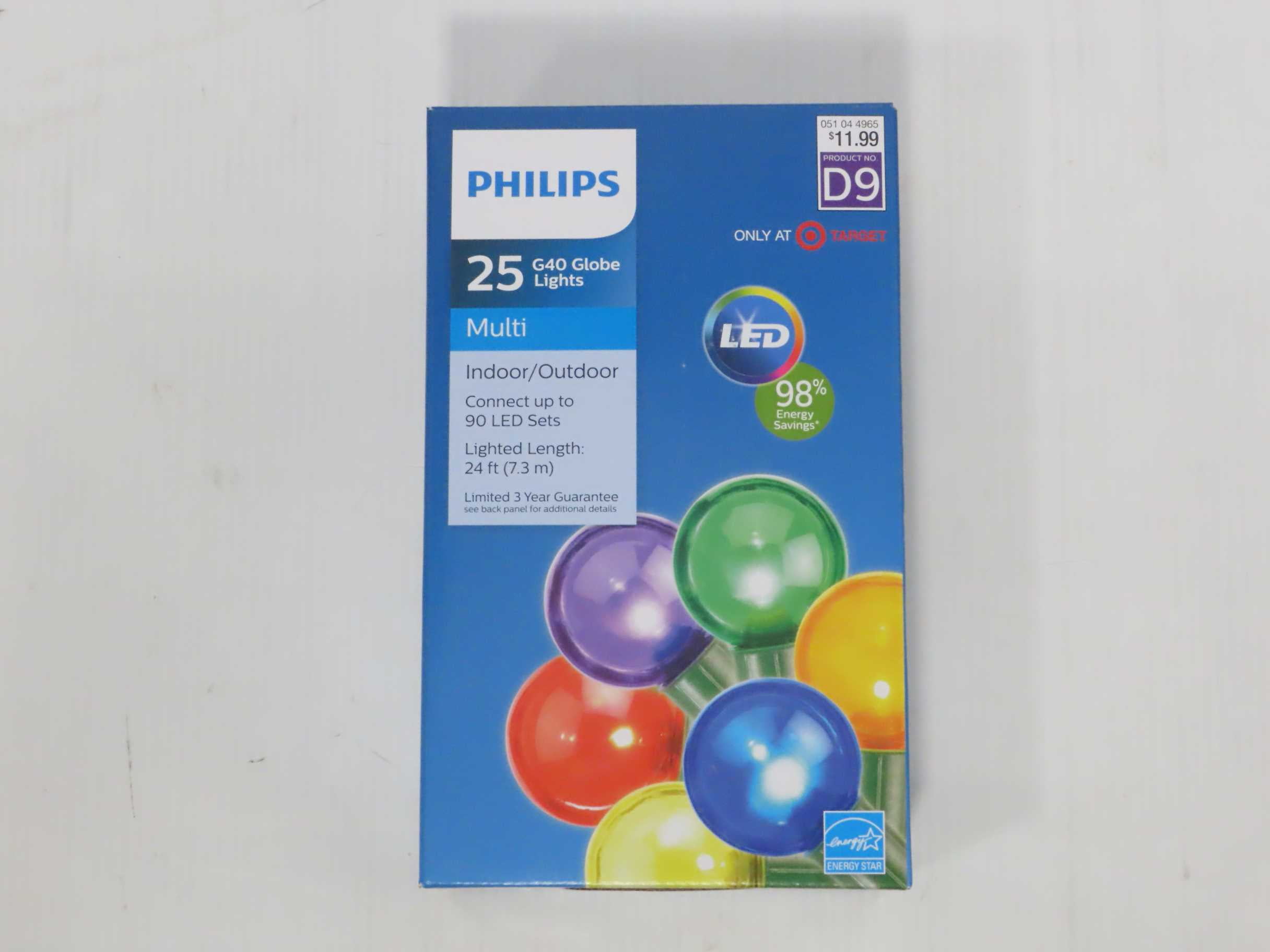 Philips 25ct christmas led g40 string lights multicolored deals