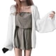 thumbnail image 2 of Qarigey Abrigo de mujer Suéter de punto fino casual Top de manga larga suelto a prueba de sol, albaricoque Prendas para la parte del cuerpo Blanco, 2 of 8
