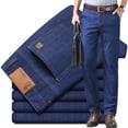 thumbnail image 6 of Men's Elastic Ultra-Thin Jeans Breathable Straight Leg Business Casual Jeans, 6 of 7