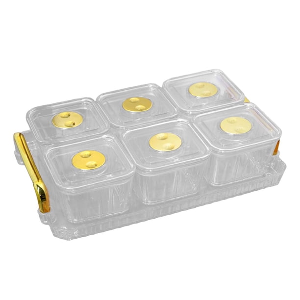 Bandeja para servir bocadillos de frutas dividida con doble asa Cuencos nórdicos para servir Claro