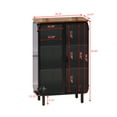 thumbnail image 2 of Llinc Store 28.35" Glass Doors Modern Two-door Cabinet with Featuring Three-tier Storage,Unique Fir Cabinet Top,for Entryway,Living Room,Home Office,Dining Room, 2 of 8
