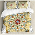 thumbnail image 3 of Mandala Duvet Cover Set Twin Size, Brooch Inspired Design Mandala Geometric Vintage Design Lively Figure Digital Print, Decorative 2 Piece Bedding Set with 1 Pillow Sham, Multicolor, by Ambesonne, 3 of 3