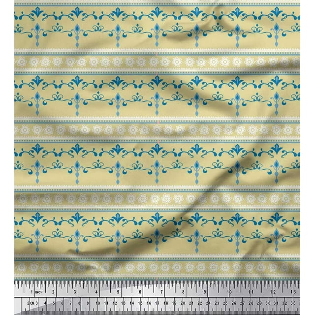 Rayon de Pomme Tissu Rayé, Floral & Filigrane Damas Tissu Imprimé 1 Yard 42 Pouces de Large