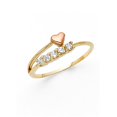 thumbnail image 1 of Precious Stars DM02020RG-sz7 14K Two Tone Gold Cubic Zirconia Floating Heart Ring - Size 7, 1 of 1
