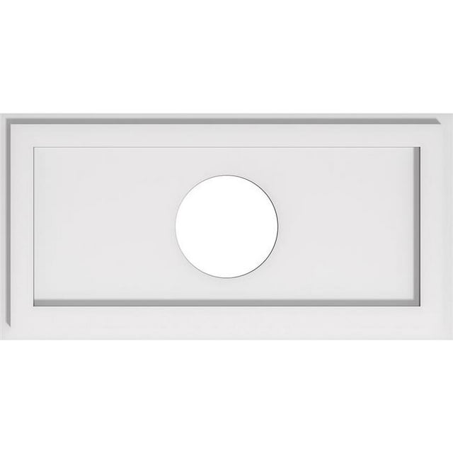 Ekena Millwork CMP22X11RE-05000 5 in. ID x 7,5 in. Rectangle Architectural Grade Médaillon de Plafond Contemporain PVC