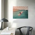 thumbnail image 4 of ONETECH  Surfer Girl Canvas Wall Art Preppy Beach Surfboard Room Decor Poster Newspaper Summer Beachy Surfing Print Painting Coastal Cowgirl Aesthetic Dorm  16x12in, 4 of 6