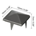 thumbnail image 2 of Unique Bargains 100 Sets Spike Rivet 10x7mm Pyramid Rapid Rivet Studs Square Spikes, Gun-black, 2 of 7
