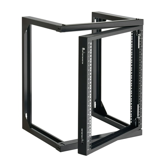 VEVOR 12U Wall Mount Server Rack, 150 lbs Max Load Capacity, Open Frame Network Rack with 180 Degrees Gate Swing, Carbon Steel, for 19-Inch IT Network Equipment & AV Devices Computer Server, Black