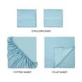 thumbnail image 5 of BNM Egyptian Cotton 400 Thread Count Sheet Set, King Size, Sky Blue, 5 of 8