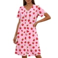 thumbnail image 4 of Jamicy Sleep Dress for Women Zipper Robes Short Sleevele Bathrobes Lightweight Knee Length Housecoat with Pockets Nightgown Soft Pajama Dress, 4 of 6