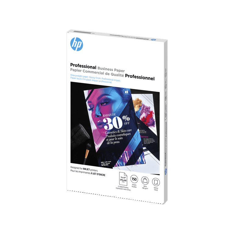 HP Brochure Inkjet Paper, Glossy 11x17, 150 Sht