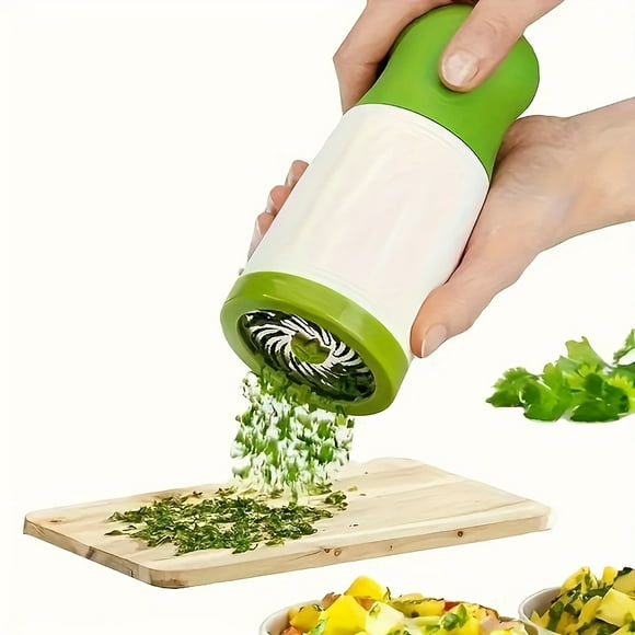 Manual Herb Mill And Vegetable Cutter - Uncharged Plastic Spice Grinder With Parsley Shredder, Coriander Mincer, And Chili Chopper - Handheld Kitchen Tool For Grinding Spices
